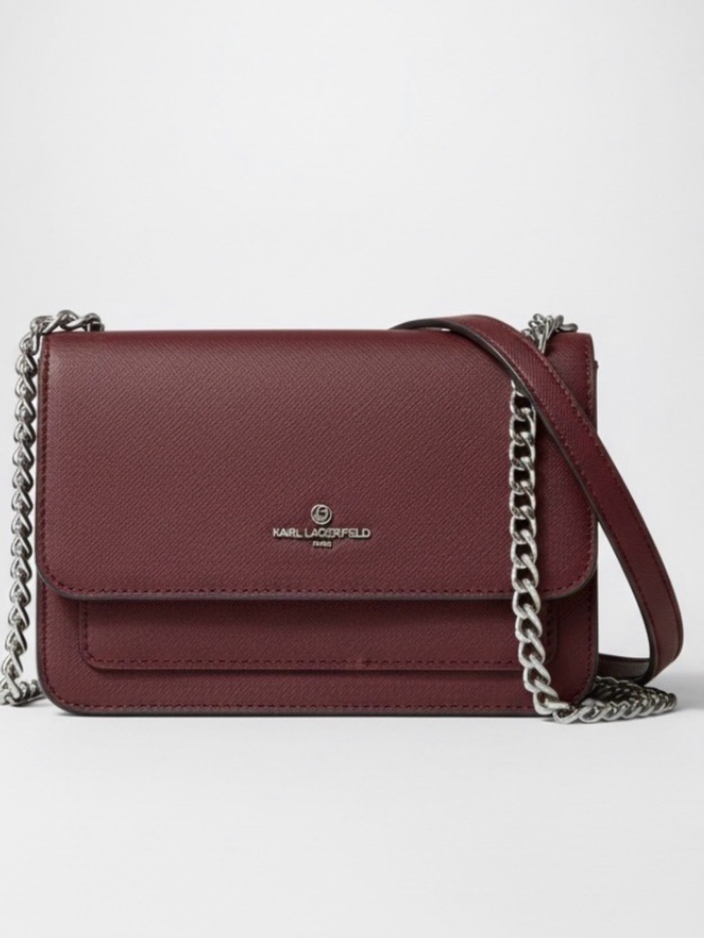 Karl Lagerfeld Burgundy Mini Crossbody Bag